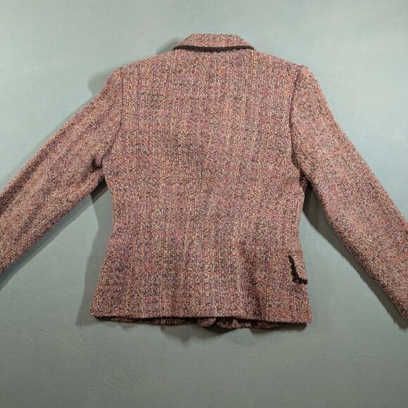 VTG Neiman Marcus Exclusive  Pink Tweed Wool Blend Lined Blazer - Picture 2 of 6